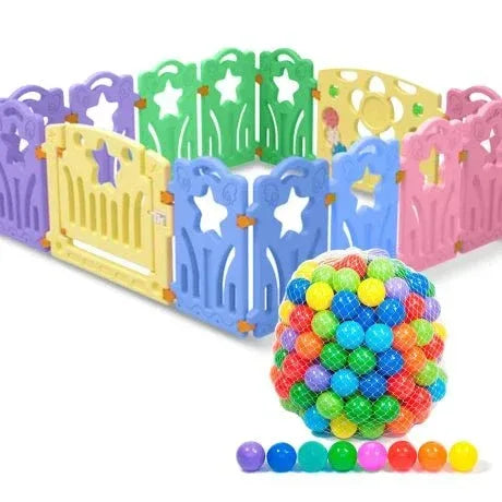 Cerca Infantil PVC 12 Piezas + 100 Pelotas - Super Ofertas UY